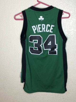 Paul Pierce 34 Boston Celtics NBA Adidas Green Jersey YOUTH Size M length,  2 2