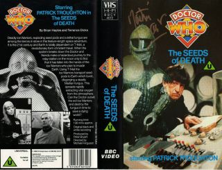 Doctor Who: The Seeds Of Death Vhs Cover Signed By Martin Cort