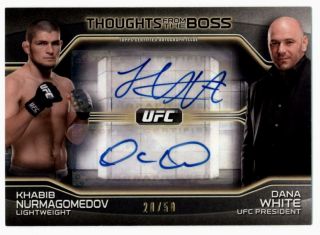 2016 Ufc Knockout Thoughts From The Boss Dual Auto Khabib Dana 20/50