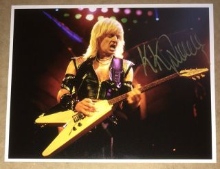 Signed Kk Downing Judas Priest 10x8 Photo Rare Authentic Rob Halford
