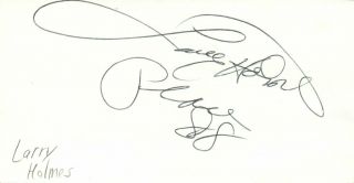 Larry Holmes Heavyweight Boxing Champion Autographed Signed Index Card