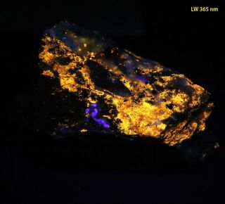 Bb: Sphalerite - Shocking Gold Fluorescent From Sweet Home Mine,  Colorado