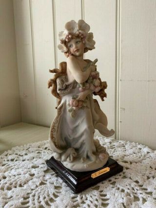 G Armani Four Seasons 8in Girl Apples Flower Crown Figurine 1986 Florence Italy