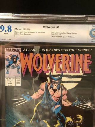 Wolverine 1 CBCS 9.  8 First Wolverine as Patch White Pages Marvel Comics 1988 2