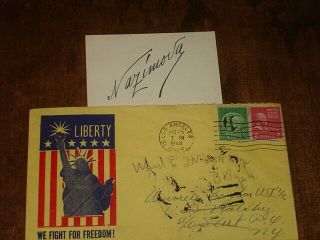 Wwii Patriotic Envelope Autographed By Alla Nazimova Stage/screen Actress 161