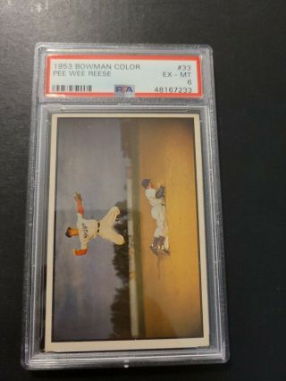 1953 Bowman Color Pee Wee Reese 33 Psa 6 Exmt