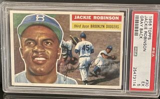 1956 Topps Jackie Robinson 30 Dodgers Psa 5 Ex Wow,