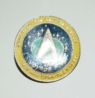 Star Trek: The Next Generation Voyage Five Cast And Crew Logo Metal Pin Display