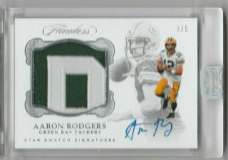 2017 Panini Flawless Star Swatch Signatures Silver Aaron Rodgers Auto Patch 3/5