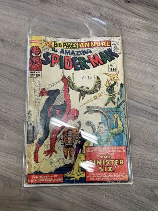 Spider - Man Annual 1 (1964) 1st Appearance Sinister Six Nr