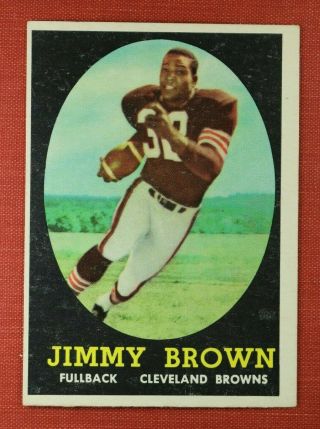 ∎ 1958 Topps Football Card Jim / Jimmy Brown Rc 62 Phenomenal Card