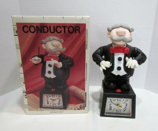 The Conductor Figural Novelty Alarm Clock W/ Box Beethoven Fifth Sympohony As - Is