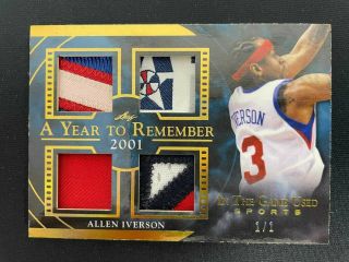 Allen Iverson 2020 Leaf In The Game A Year To Remember Usa 1/1 Sick Patch