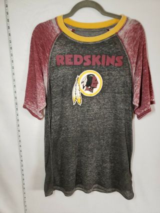 Redskins Nfl Gray With/ Red Half Sleeve Sheer T - Shirt Size Xxl Woman 