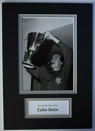 Colin Stein Signed Autograph A4 Photo Display Rangers Football Aftal