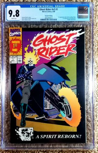 Ghost Rider 1 Cgc 9.  8 2nd Print (marvel,  1990) 1st App Of Dan Ketch