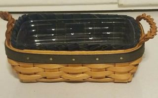 Longaberger 2002 Collector ' s Club Renewal Basket With Fabric and Plastic Liner 2