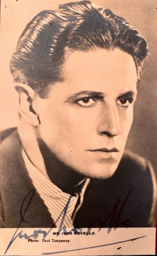 Ivor Novello 1893 - 1951 Composer,  Film & Stage Star Hand Signed Photo Card