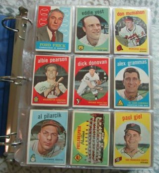 1959 Topps Baseball Near Complete Set With 547 Different Cards - Most Vg/ex