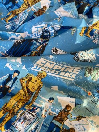 Vintage Star Wars 2 Panel Curtains Pleated Pair Set 1980s Fabric Sewing Material
