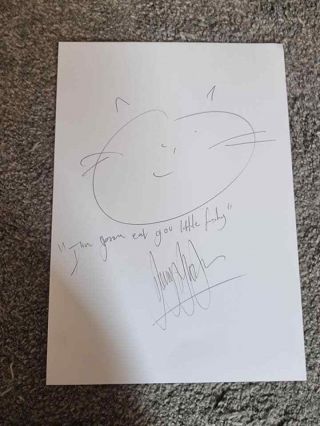 Signed Danny John - Jules Drawing Red Dwarf The Cat Death In Paradise