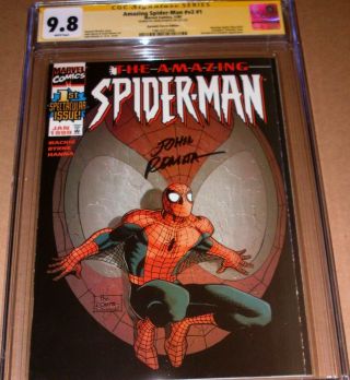 Spider - Man V2 1 Df Variant Cgc Ss 9.  8 Signed John Romita Sr Marvel 1999