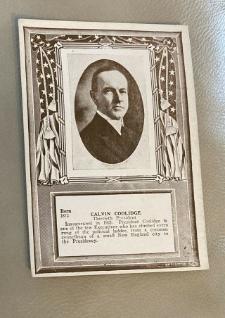 Liberty Baking Company Presidents Cards Advertisement Vintage Calvin Coolidge