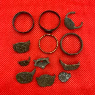 Rare Ancient Bronze Rings And Parts Of Rings From Different Eras