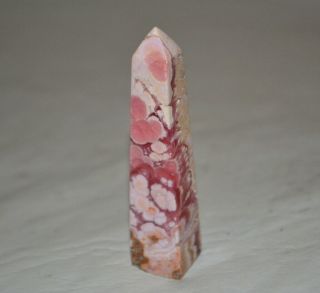 Rhodochrosite Carved Tower Obelisk From Argentina Aaa Rare 7 Cm / 2.  75 In