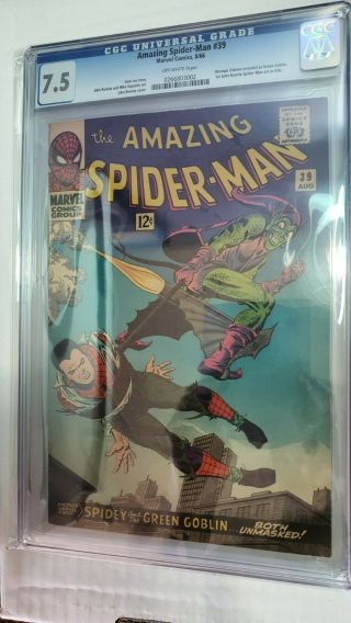 Spider - Man 39 (1966) Cgc 7.  5 Ow Classic Green Goblin Cover