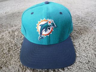 Vintage Nfl Miami Dolphins Adjustable Snap Back Cap Hat Era Teal Blue