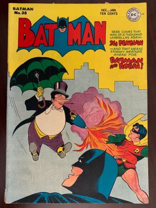 Batman 38 (4.  5) Vg,  ; Dc (1946) Golden Age - Penguin
