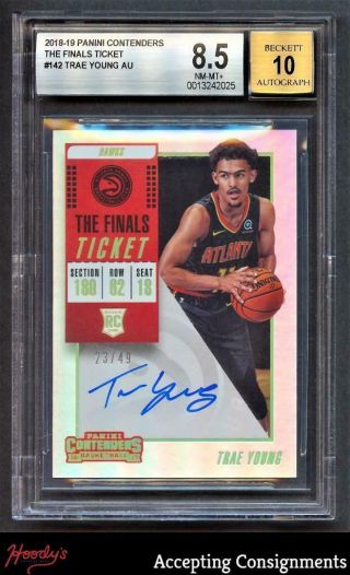 2018 - 19 Panini Contenders Finals Ticket Trae Young Auto Rc Bgs 8.  5 Rookie 23/49