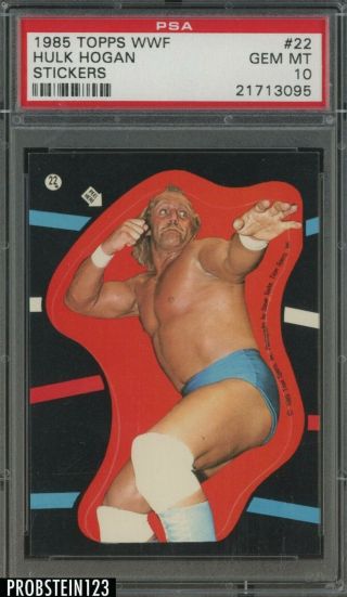 1985 Topps Wwf Wrestling 22 Hulk Hogan Stickers Psa 10 Gem