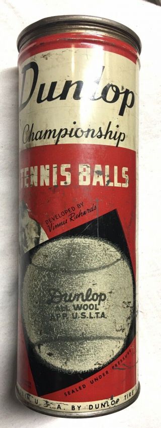 Vintage Dunlop Tennis Ball Can And 2 Balls (vinnie Richards)