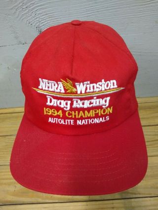 Vintage Trucker Hat 1994 Nhra Winston Drag Racing Autolite Nationals