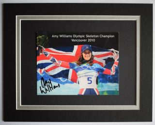 Amy Williams Signed Autograph 10x8 Photo Display Olympic Skeleton Aftal