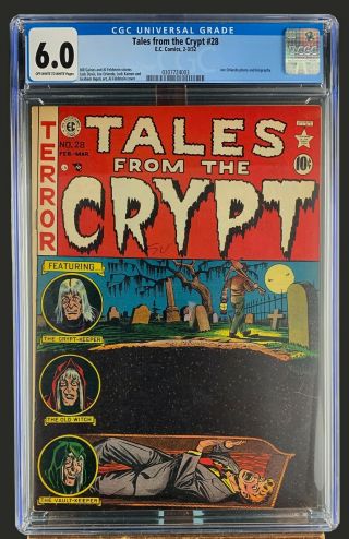 Tales From The Crypt 28 Cgc 6.  0 Ec Comics 1952 Golden Age Horror Scifi & Crime