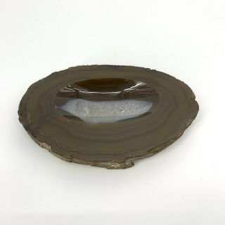 Vintage Agate Geode Slice Polished Ashtray Jewelry Display Dish 3cm Thick