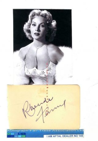 Rhonda Fleming Vintage Signed Page Aftal 145