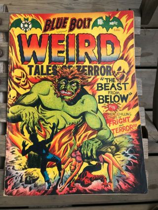 Blue Bolt Weird Tales Of Terror 112 Cover Price Ten Cents