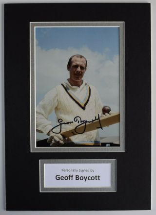 Geoff Boycott Signed Autograph A4 Photo Display England Cricket Ashes Aftal