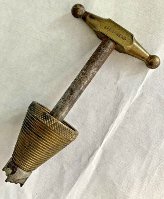 Vtg Surgical Trephine Skull Bone Drill Auger Antique Medical Instrument Brass