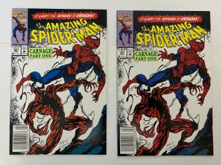 (two) Spider - Man 361 Newsstand Edition - 1st App Of Carnage