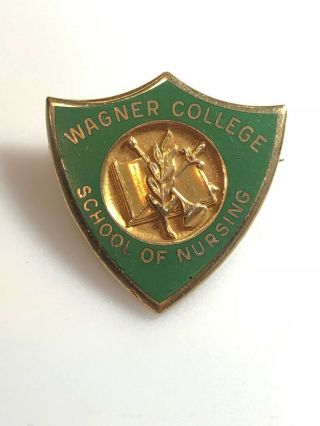 Vintage 10kt Gold Wagner College - School Of Nursing Pin - 1955 - Engraved