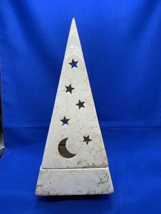 Partylite 2 Piece Pyramid Galaxy Tea Light Candle Holder Moon And Stars - Retired