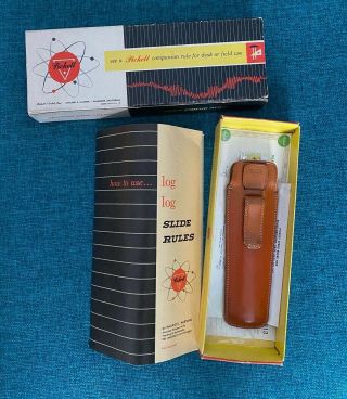 Pickett N600 - Es Log Speed Slide Rule Leather Pocket Case Box Paperwork