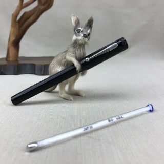 Bd Vintage Glass Oral Thermometer In Black Pen Case W Pocket Clip