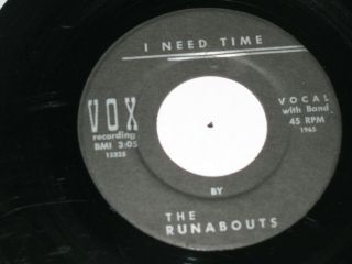 Ohio Garage Psych 45 - The Runabouts - I Need Time / The Chase - 1965 - Vox