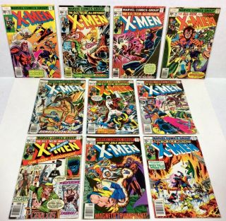 X - Men 104,  105,  106,  107,  108,  109,  110,  111,  112,  113 Keys (10 - Issue Run) 1977 Marvel